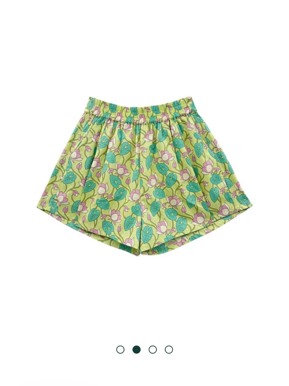 BURU Women's Floral Green Shorts - Picture 3 of 5
